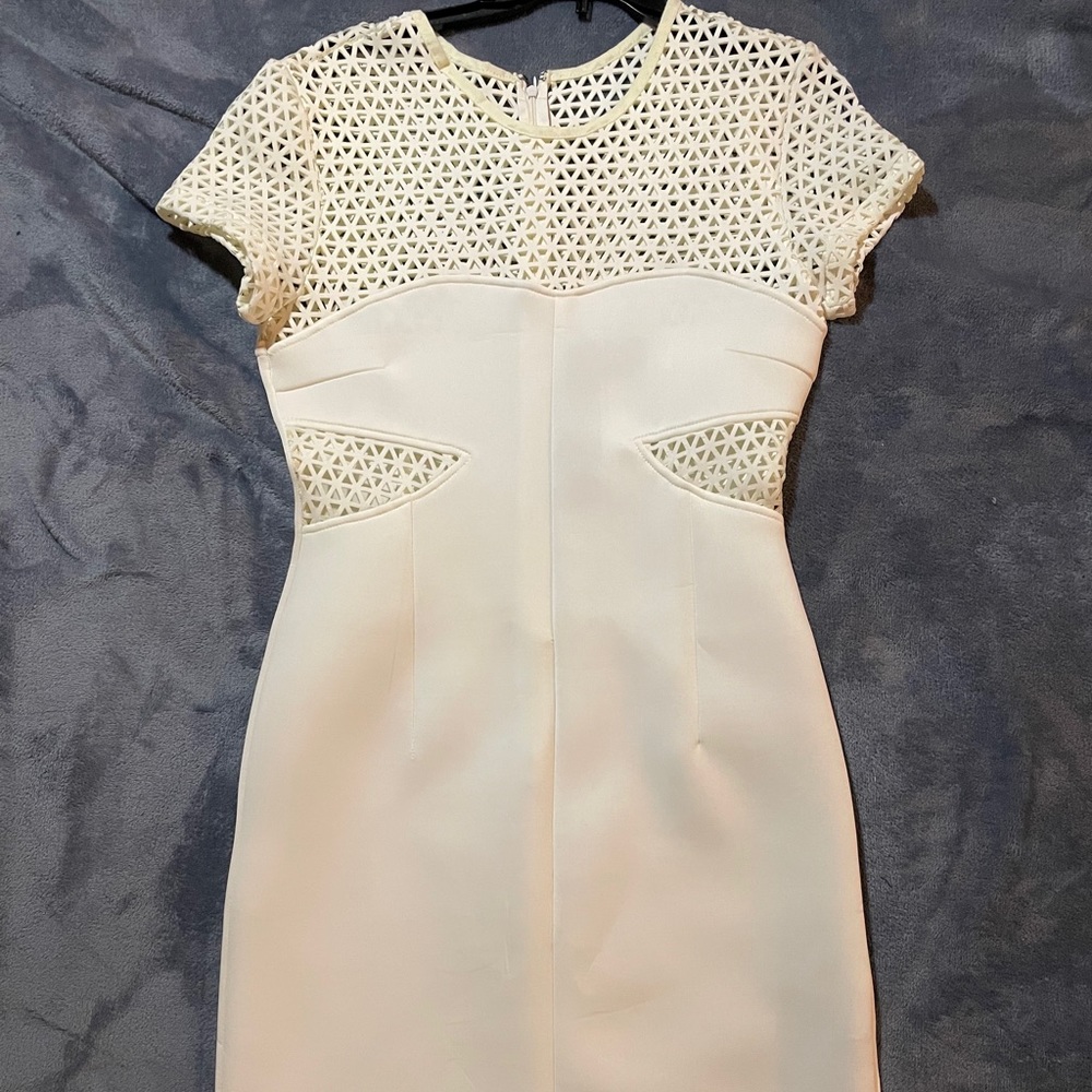 Size S, Laser cut white dress